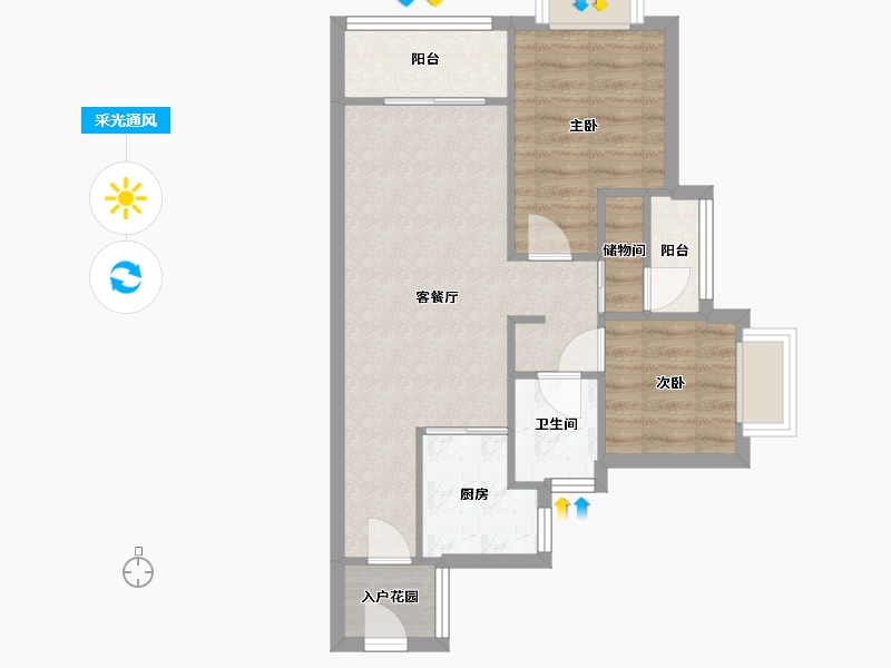 广东省-广州市-品秀星图-69.00-户型库-采光通风