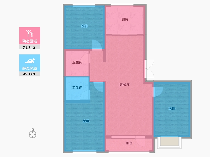 山西省-朔州市-景秀文博苑-100.00-户型库-动静分区