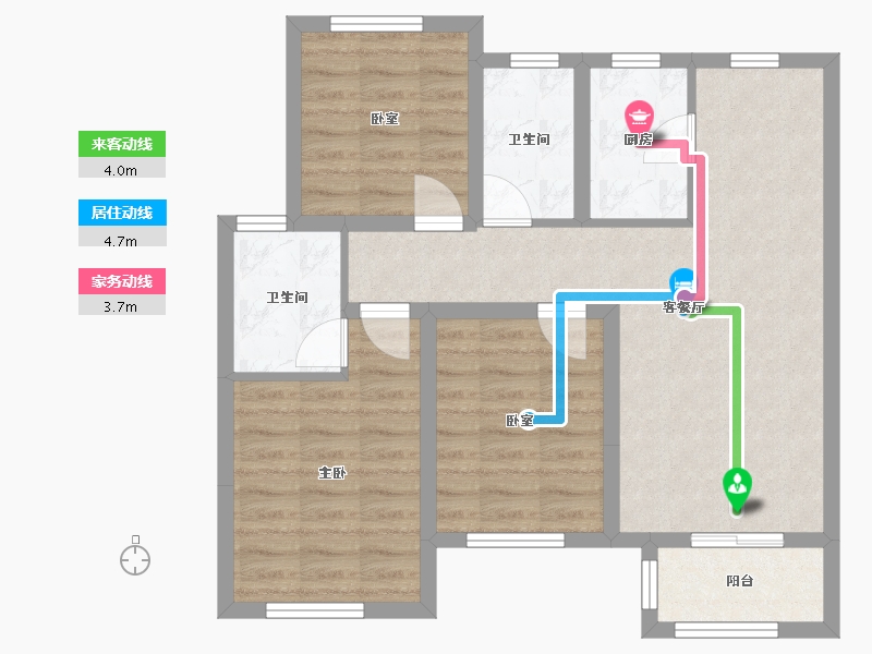 河北省-衡水市-景旭孔雀城-87.00-户型库-动静线