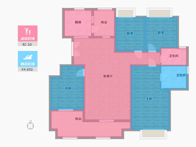 贵州省-遵义市-学府新苑-133.00-户型库-动静分区