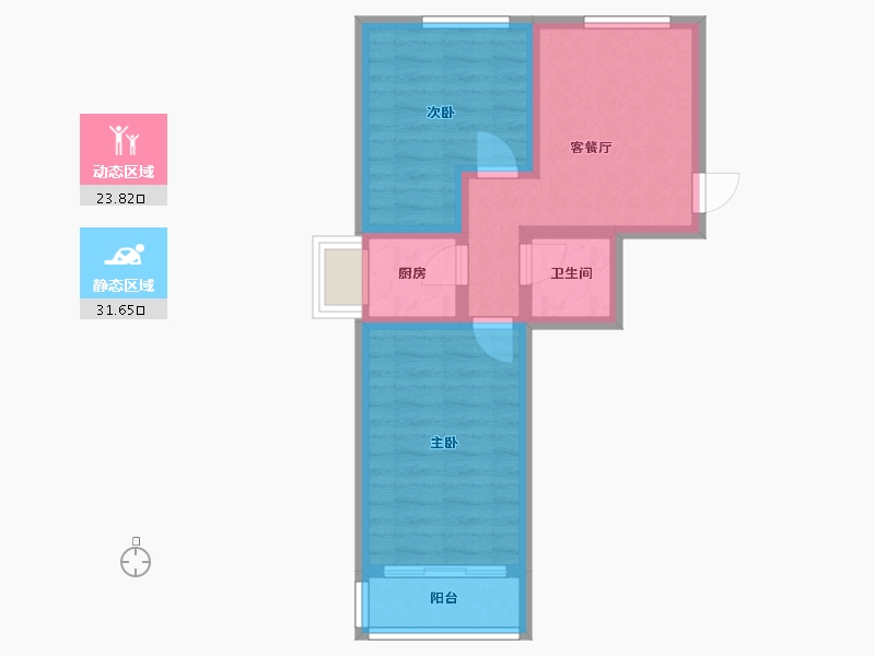 北京-北京市-延静西里-53.00-户型库-动静分区