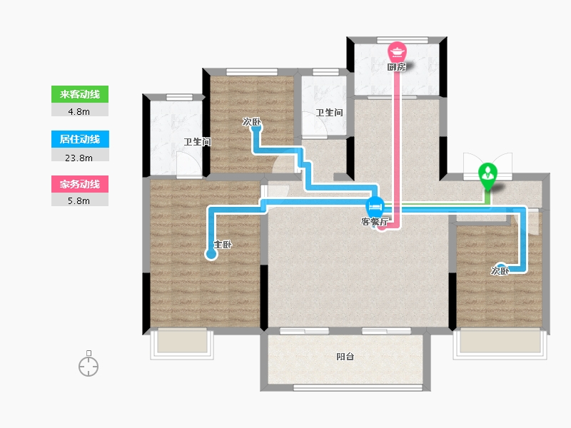 河南省-安阳市-建业公园里-109.00-户型库-动静线