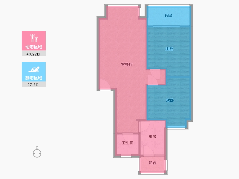 四川省-成都市-金泉阳光怡新苑-65.00-户型库-动静分区