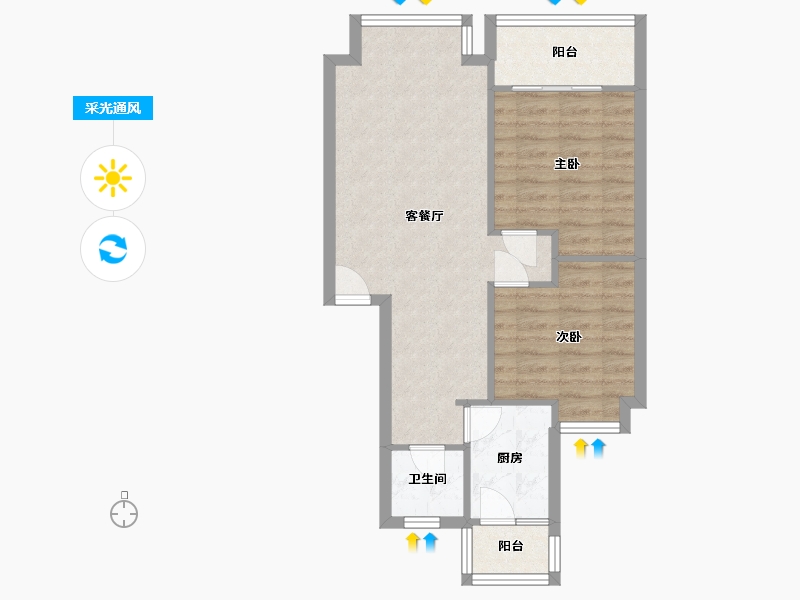 四川省-成都市-金泉阳光怡新苑-65.00-户型库-采光通风