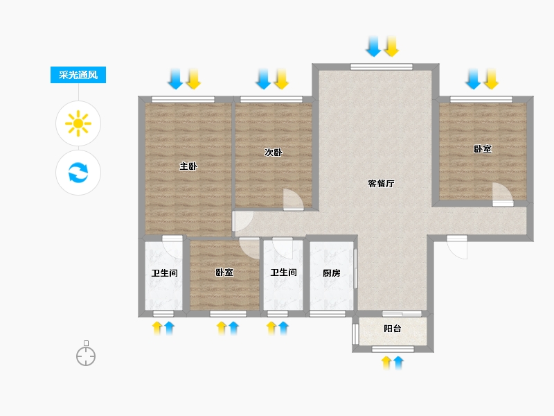 河南省-周口市-碧桂园天玺湾-113.99-户型库-采光通风