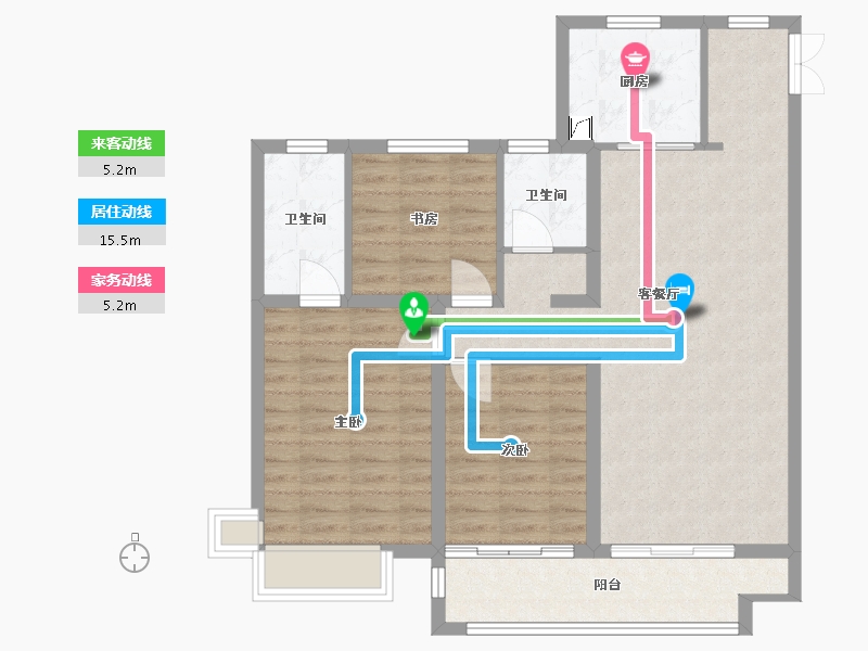 河北省-廊坊市-碾子营家园-110.00-户型库-动静线