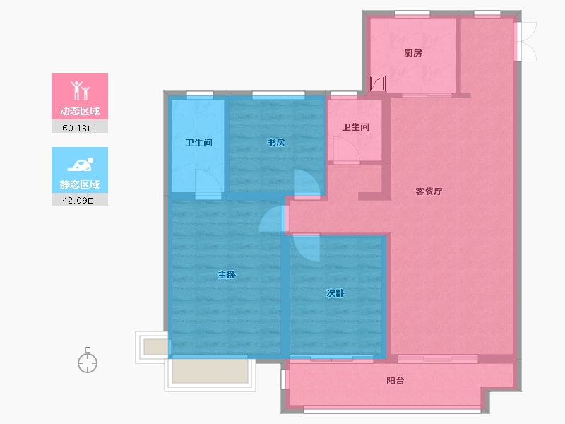 河北省-廊坊市-碾子营家园-110.00-户型库-动静分区