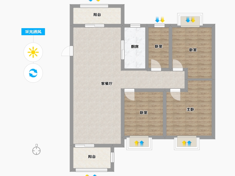 河南省-平顶山市-启德华府-98.00-户型库-采光通风