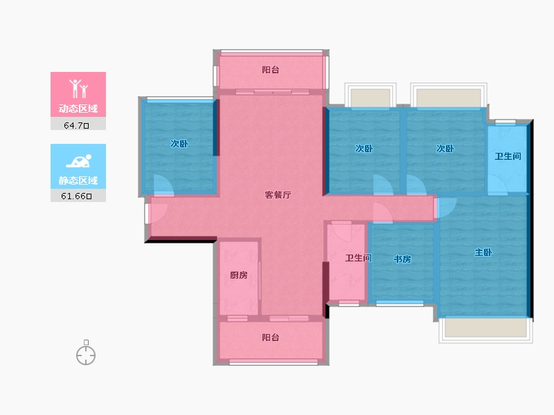 广西壮族自治区-钦州市-文华园-105.00-户型库-动静分区