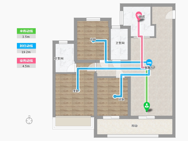 江苏省-无锡市-彰泰春岸雅筑-76.99-户型库-动静线