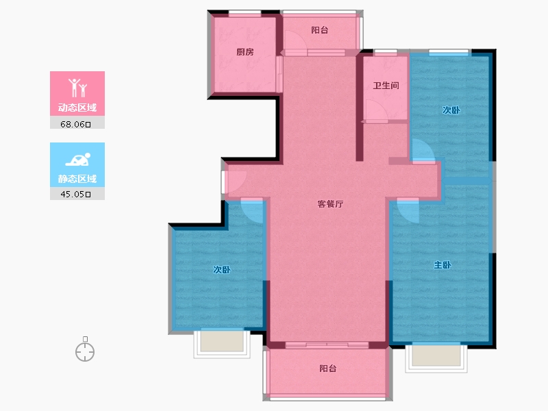 山东省-临沂市-鲁邦华府-111.60-户型库-动静分区