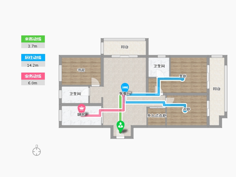 江苏省-徐州市-秀水华庭2期-110.00-户型库-动静线