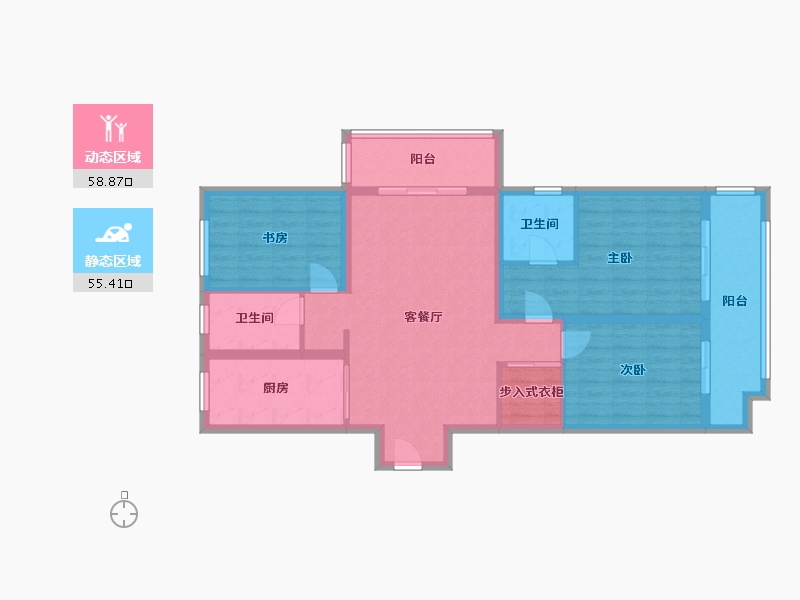 江苏省-徐州市-秀水华庭2期-110.00-户型库-动静分区