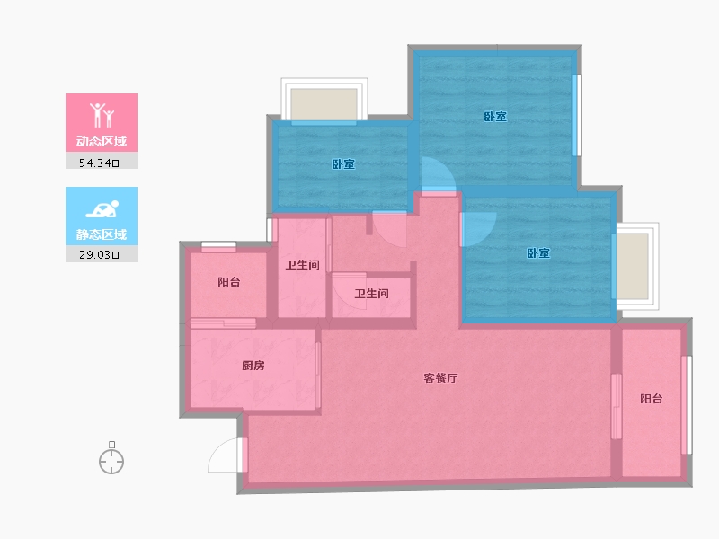 四川省-眉山市-天府智慧城-80.00-户型库-动静分区