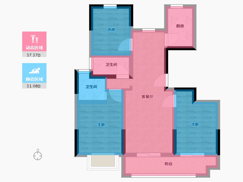 江苏省-扬州市-万丰文博苑-96.20-户型库-动静分区