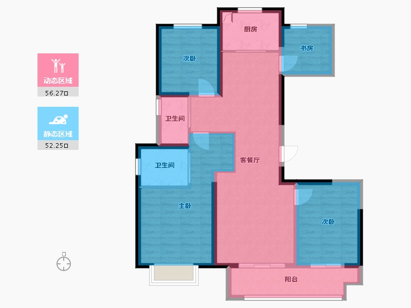 江苏省-盐城市-世纪星城-103.00-户型库-动静分区