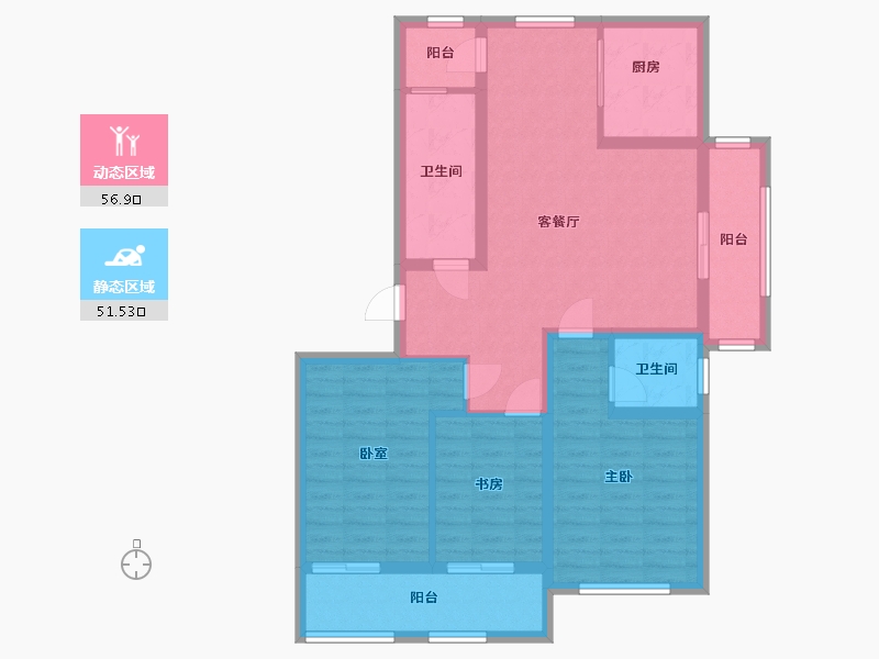 山东省-威海市-海泰三期-96.00-户型库-动静分区