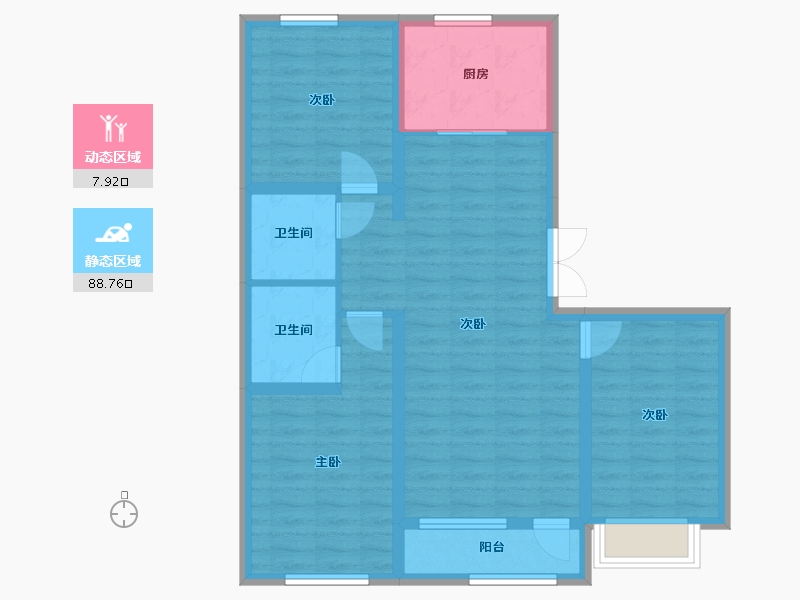 山西省-朔州市-景秀文博苑-100.00-户型库-动静分区