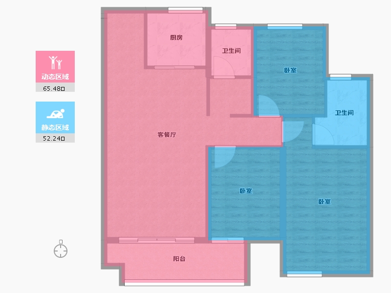 河南省-信阳市-柳岸春风-107.00-户型库-动静分区