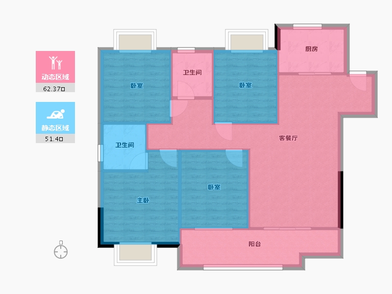 福建省-三明市-书香小筑-104.00-户型库-动静分区