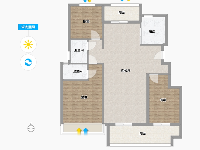 山东省-枣庄市-新华佳园-108.96-户型库-采光通风