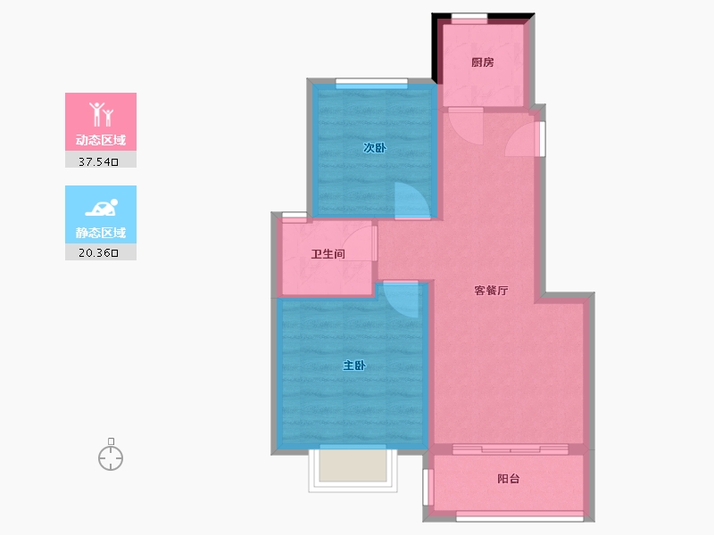 河南省-郑州市-怡园小区-70.00-户型库-动静分区