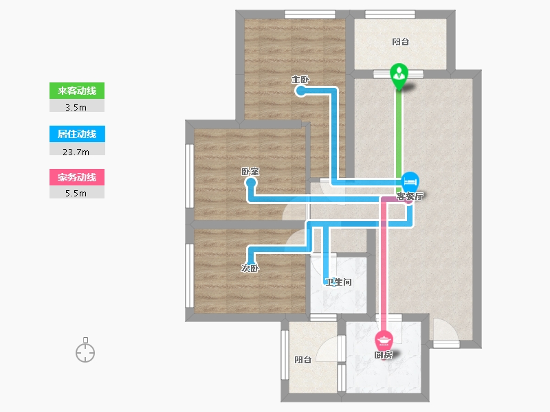 四川省-绵阳市-圣桦公馆-75.00-户型库-动静线