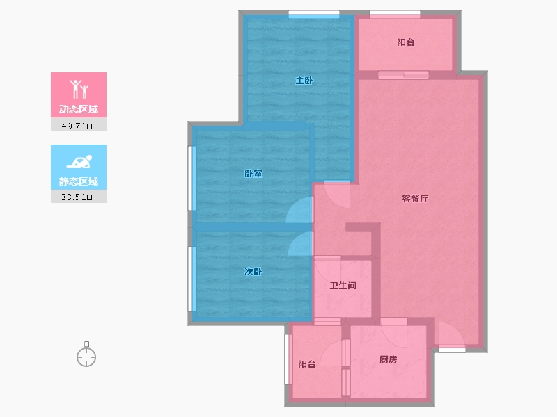 四川省-绵阳市-圣桦公馆-75.00-户型库-动静分区