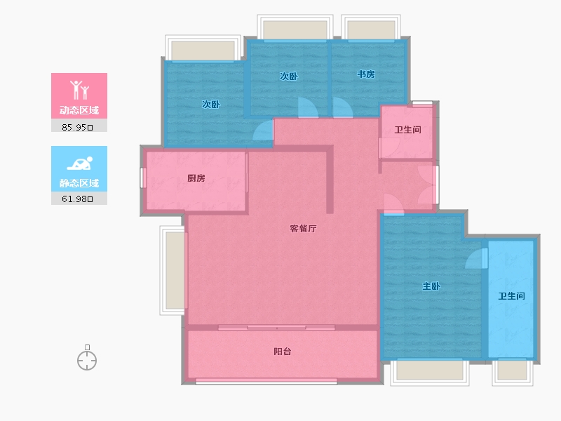 重庆-重庆市-翠澜峰境-151.00-户型库-动静分区