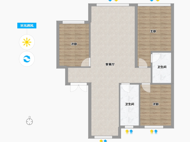 辽宁省-丹东市-西湖城-142.00-户型库-采光通风