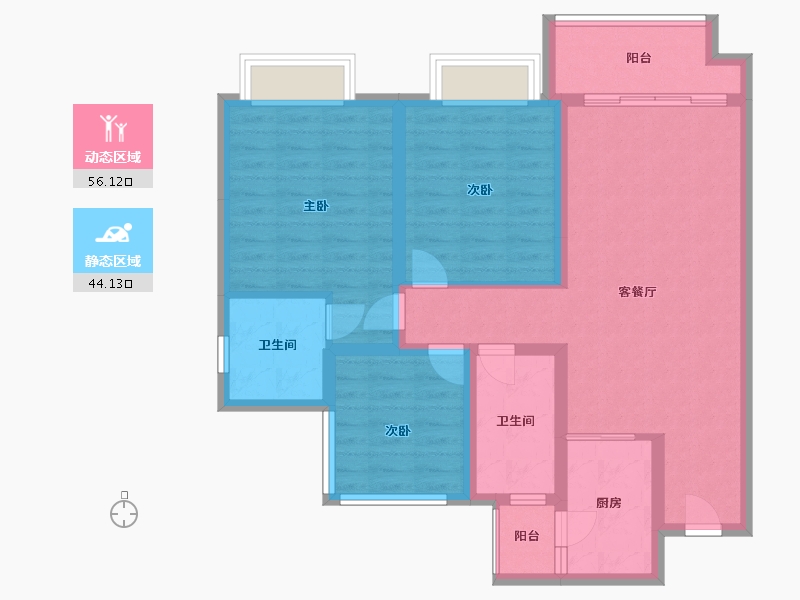 四川省-眉山市-领地彭山观江府-89.00-户型库-动静分区