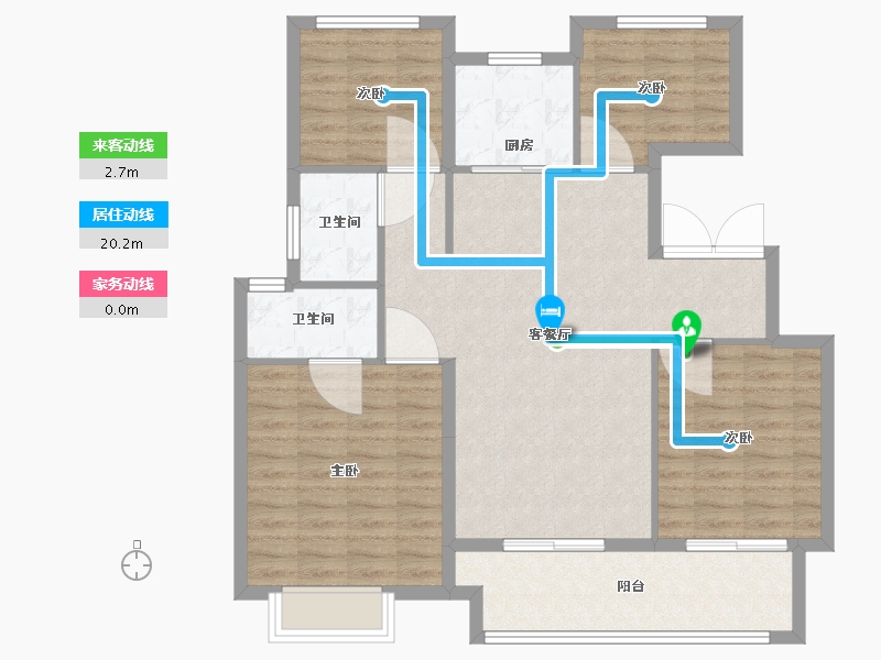 江苏省-泰州市-中海九樾-103.00-户型库-动静线