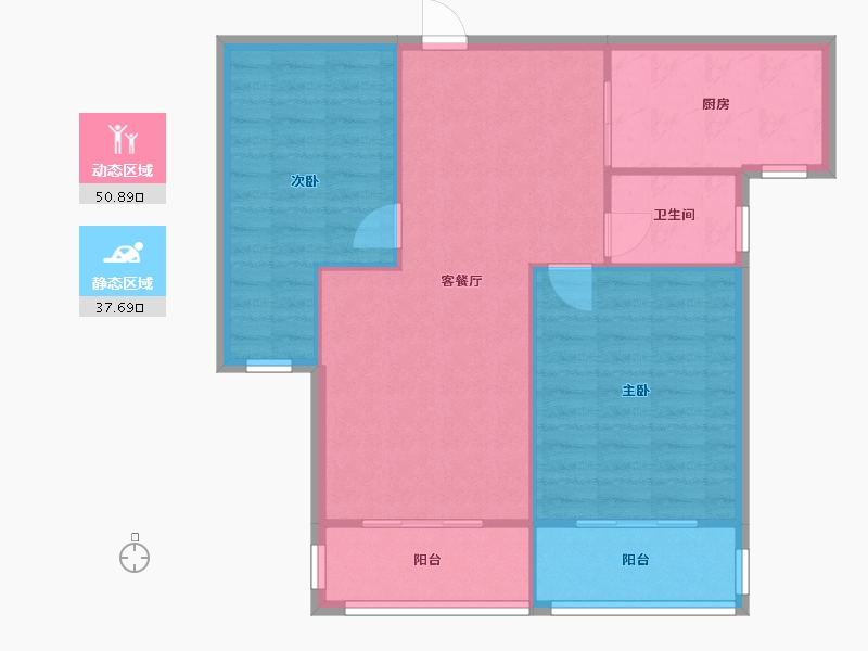 江苏省-盐城市-瑞尔国际公馆-89.00-户型库-动静分区