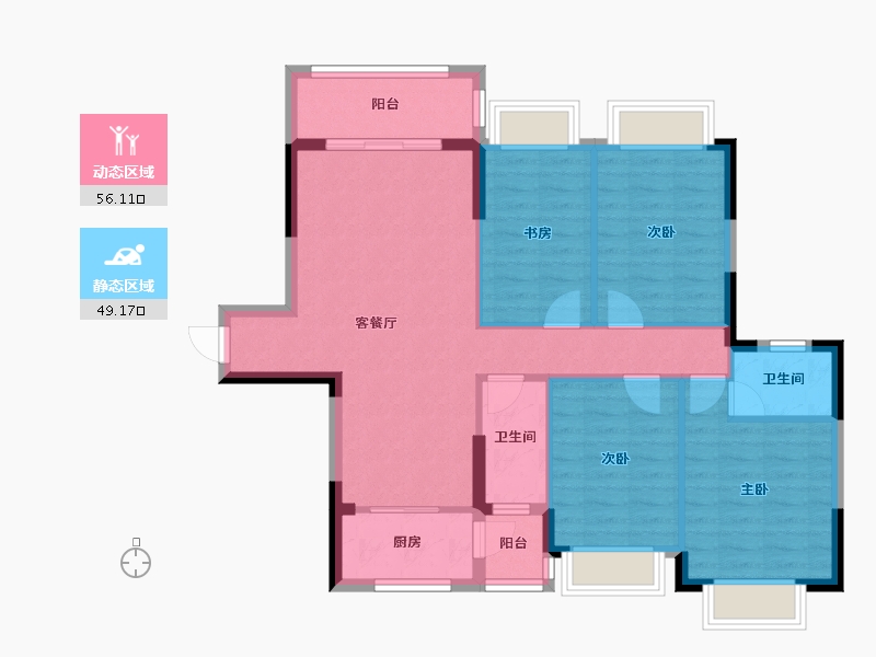 广西壮族自治区-南宁市-吉祥华府-110.00-户型库-动静分区