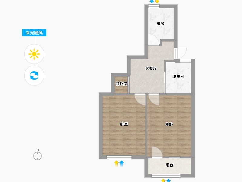 上海-上海市-梅陇二村-北区-47.00-户型库-采光通风