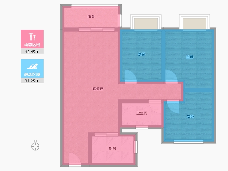 山东省-济南市-保利城-77.25-户型库-动静分区