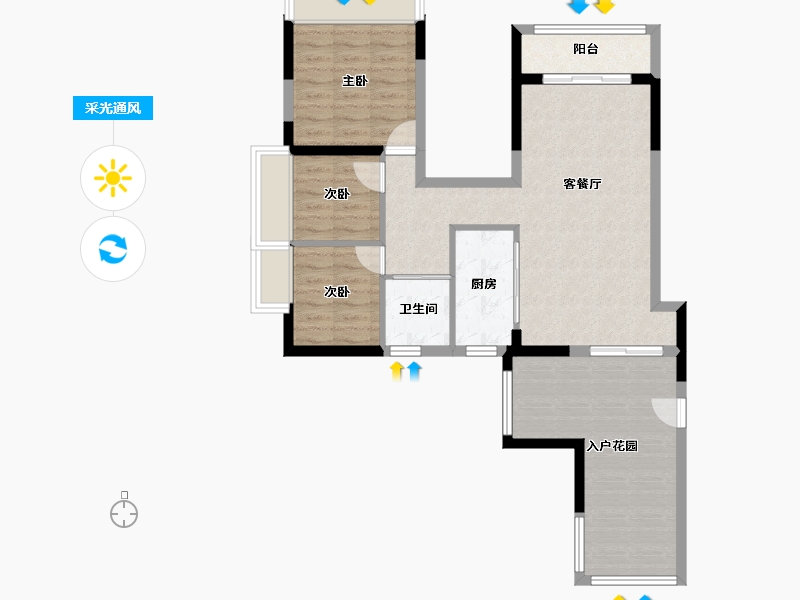 广东省-中山市-上品花园-80.33-户型库-采光通风