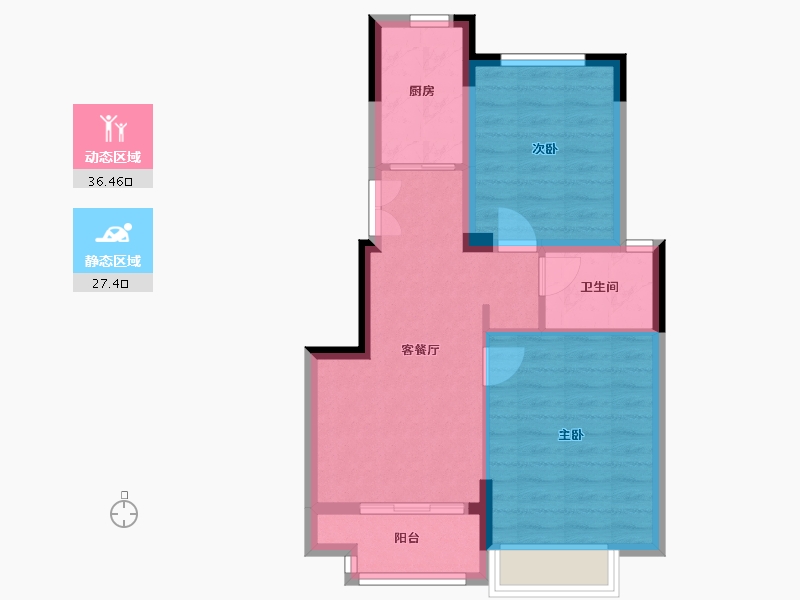 浙江省-杭州市-澳海云樾赋-62.31-户型库-动静分区