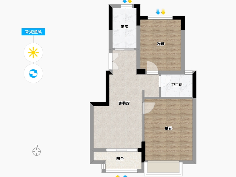 浙江省-杭州市-澳海云樾赋-62.31-户型库-采光通风