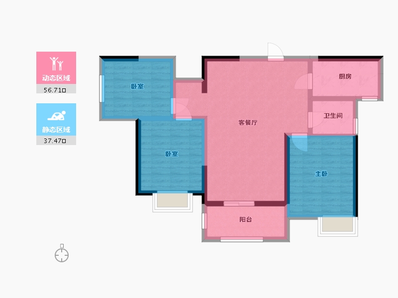 河北省-邢台市-万友熙园-84.24-户型库-动静分区