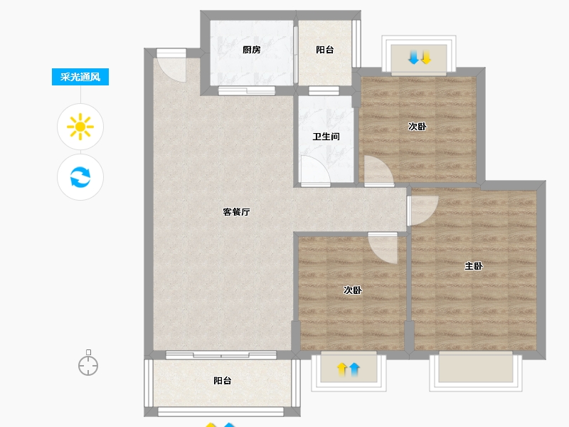 广东省-湛江市-悦福名府-90.00-户型库-采光通风