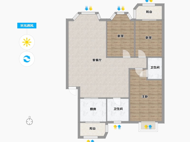 四川省-成都市-紫荆馨苑-115.00-户型库-采光通风