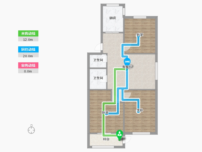 辽宁省-大连市-桃山小区-90.00-户型库-动静线