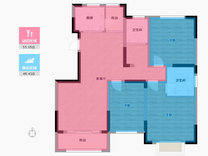 河南省-郑州市-紫东苑-90.00-户型库-动静分区