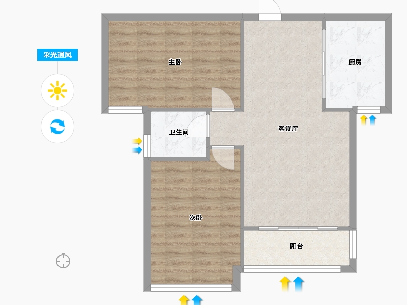 湖南省-长沙市-长城水郡-69.00-户型库-采光通风