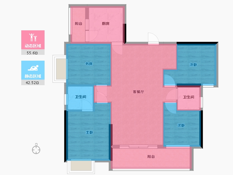 福建省-泉州市-福邸美景-98.00-户型库-动静分区