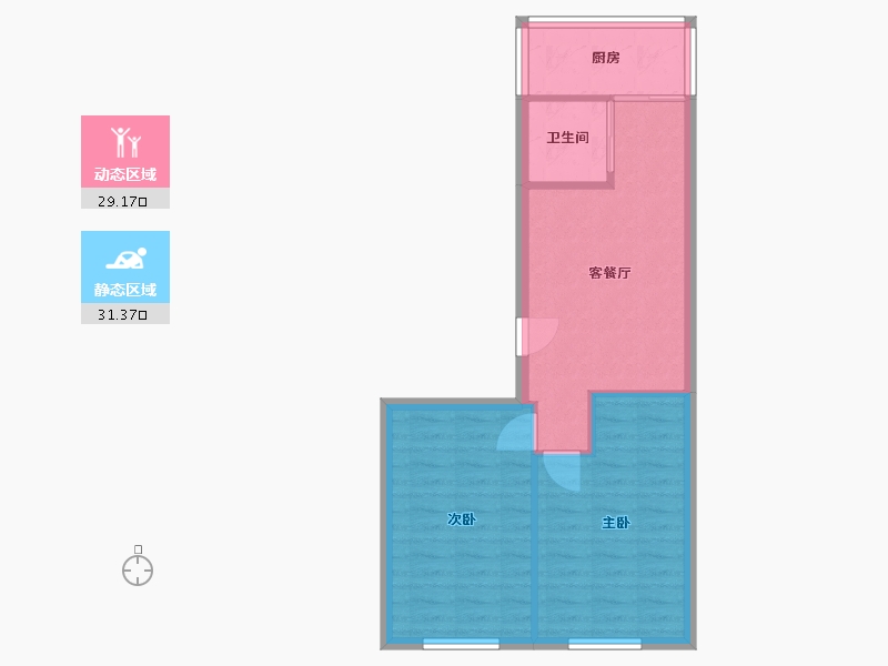 辽宁省-沈阳市-迎宾花园-55.00-户型库-动静分区