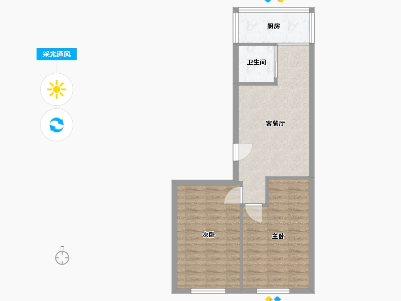 辽宁省-沈阳市-迎宾花园-55.00-户型库-采光通风