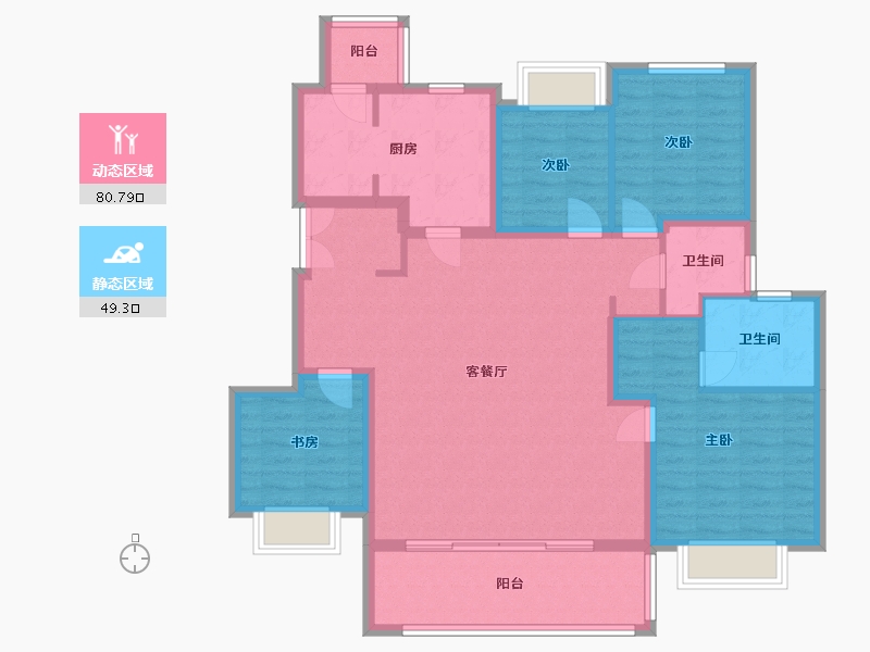 四川省-成都市-首钢璟辰里-120.00-户型库-动静分区