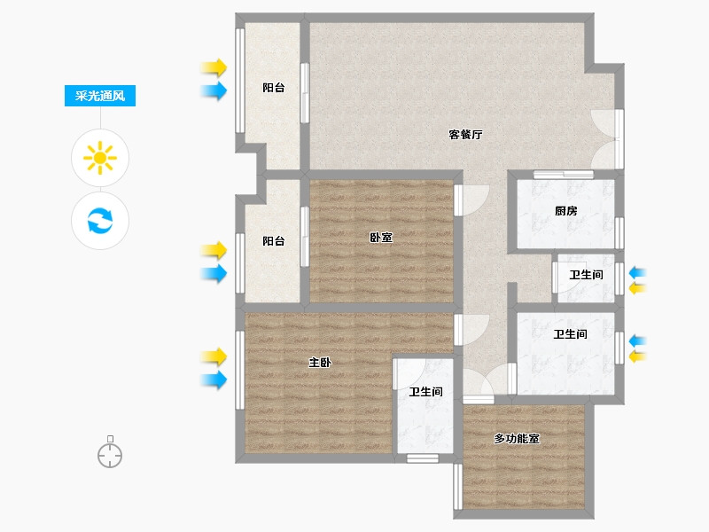 湖南省-长沙市-正荣财富中心-110.00-户型库-采光通风